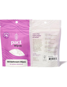 Toallitas de baño PACT 100 unidades compostables para acampar 2