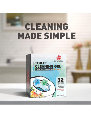 Gel Limpiador de Inodoro Simple Life - 32 Sellos Aroma Floral