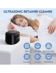 Limpiador Ultrasónico de Retenedores BRNMLD 45kHz 5 Modos Negro 2