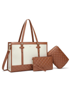 Bolsa para Laptop KEYLI 15.6" Lona Mujeres Marrón Caqui