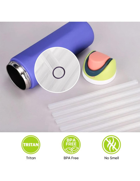 6 Pajitas Reutilizables Tritan Esayendder para Botellas Owala