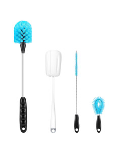 Juego de Cepillos para Botellas UQGVML 4-en-1 Acero Inoxidable