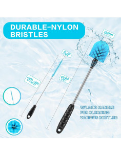Juego de Cepillos para Botellas UQGVML 4-en-1 Acero Inoxidable 2