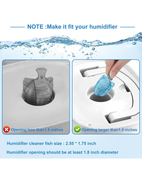 10PC Limpiador de Humidificador Pez VZZNN Universal 6.48x4.45cm