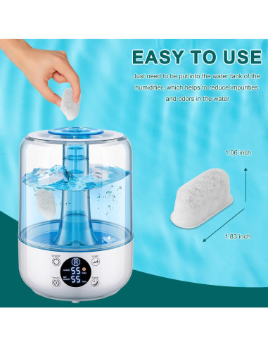 Cartucho Desmineralizador Slirceods para Humidificadores Ultrasónicos - 12 Filtros