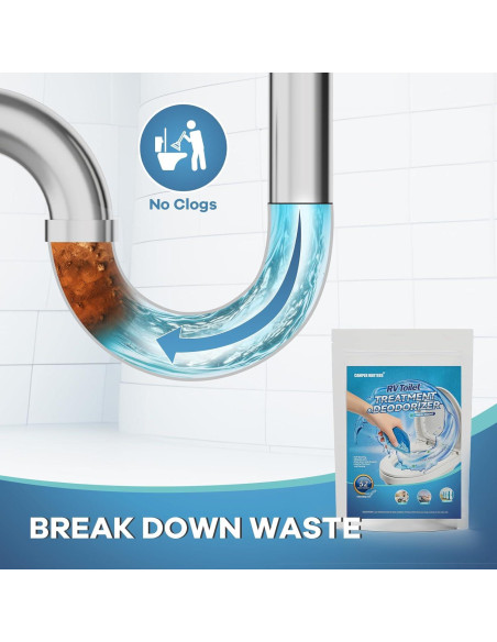 52 Paquetes Tratamiento Inodoros RV CAMPER MATTERS 30g