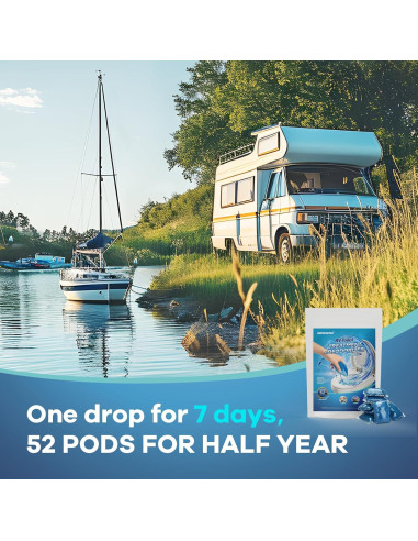 52 Paquetes Tratamiento Inodoros RV CAMPER MATTERS 30g