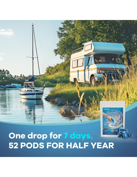 52 Paquetes Tratamiento Inodoros RV CAMPER MATTERS 30g