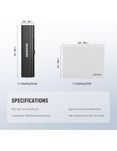 Kit de Limpieza de Lentes NEEWER HM-45 con Bolígrafo y Paño
