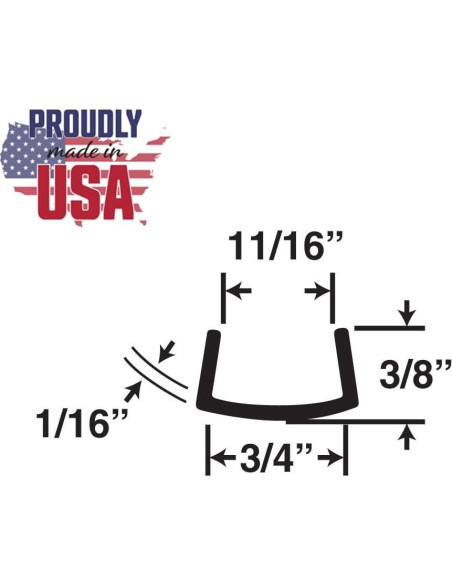 Protector de Borde para Puerta de Gabinete Outwater 61 cm Negro - Paquete de 3