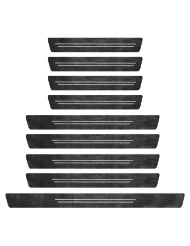 9 PCS Protector de Umbral de Puerta SHMZK Fibra de Carbono