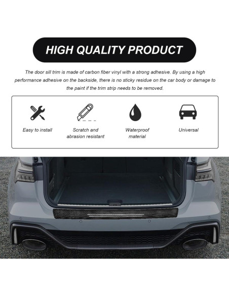 9 PCS Protector de Umbral de Puerta SHMZK Fibra de Carbono