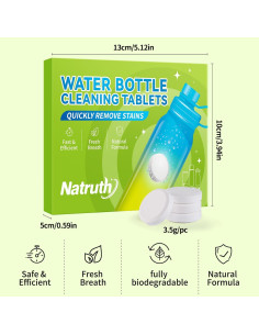 Tabletas de Limpieza NATRUTH 20 Unidades para Botellas de Agua 2