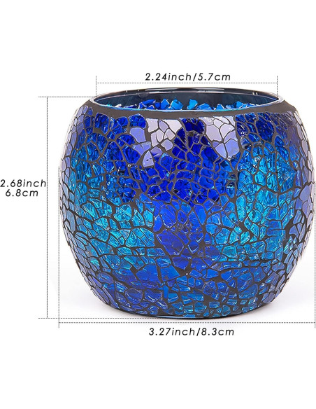 Soporte de Vela de Vidrio Rancco 6 Piezas Mosaico Multicolor