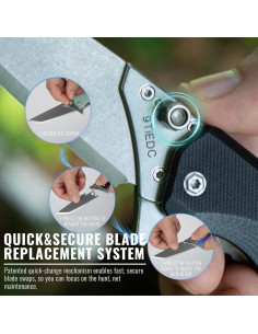 Cuchillo Plegable 9TiEDC T05 con 4 Cuchillas Reemplazables 2