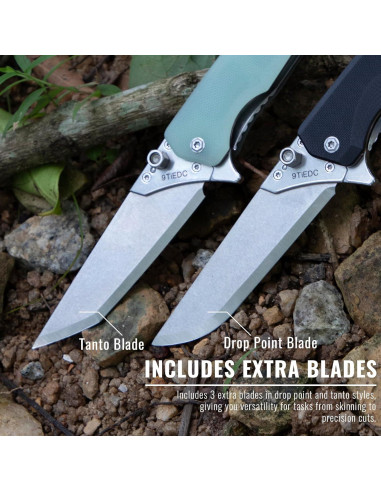 Cuchillo Plegable 9TiEDC T05 con 4 Cuchillas Reemplazables