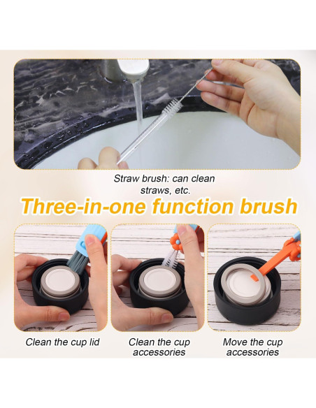 Juego de 6 cepillos limpiadores de botellas PEUTIER - Acero inoxidable y nylon