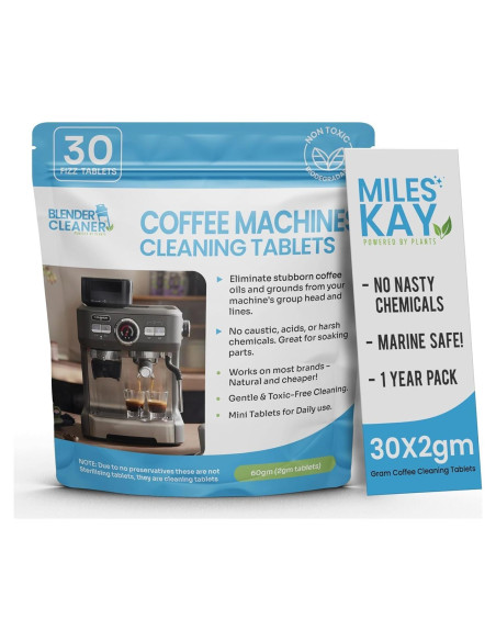 30 Tabletas de Limpieza Natural para Cafés Miles Kay - Universal