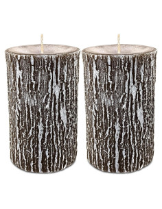 Velas de Pilar Hyoola Timberline - Paquete de 2 - 75mm x 130mm