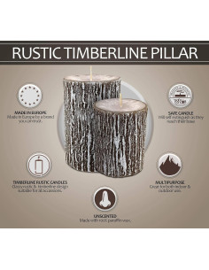 Velas de Pilar Hyoola Timberline - Paquete de 2 - 75mm x 130mm 2