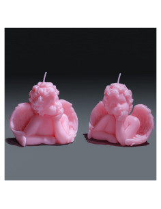 2 Velas Aromáticas de Cera de Soya Nuanchu Ángel Rosa 9.5x8cm
