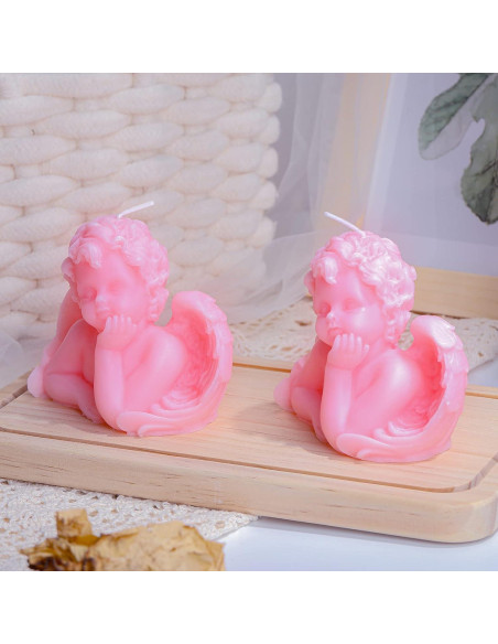 2 Velas Aromáticas de Cera de Soya Nuanchu Ángel Rosa 9.5x8cm 2 Velas Aromáticas de Cera de Soya Nuanchu Ángel Rosa 9.5x8cm