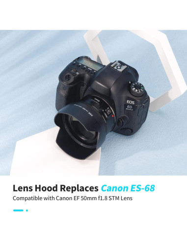Capucha de lente Kiwifotos LH-68II para Canon EF 50mm f/1.8