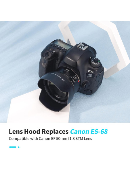 Capucha de lente Kiwifotos LH-68II para Canon EF 50mm f/1.8