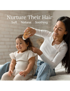 Juego de Cepillo y Peine de Madera Natemia para Bebés - 3 Piezas 2