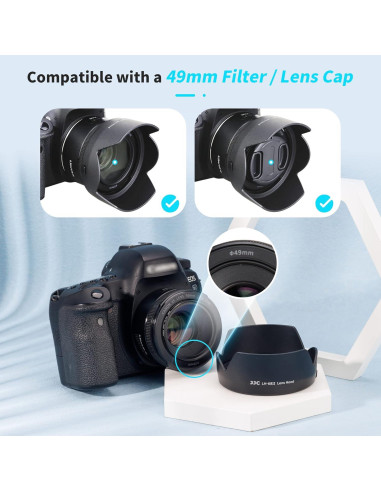 Capucha de lente Kiwifotos LH-68II para Canon EF 50mm f/1.8