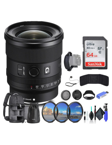 Lente Sony FE 20mm f/1.8 G + Accesorios Completo