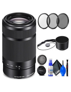 Lente Sony E 55-210mm f/4.5-6.3 OSS Negro + Kit de Filtros