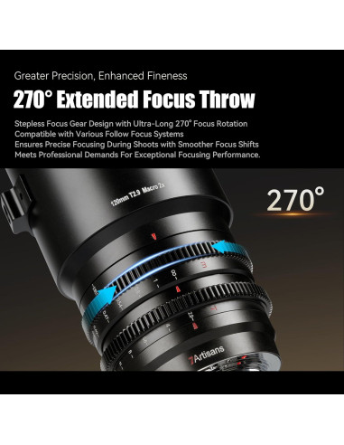 Lente Cine 7artisans 120mm T2.9 Macro 2X para L Mount