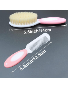 Juego de Cepillo y Peine para Bebés HUAYINGMEI Rosa 2