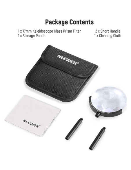 Filtro de Prisma de Caleidoscopio NEEWER 77mm para Cámara Filtro de Prisma de Caleidoscopio NEEWER 77mm para Cámara