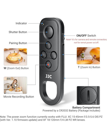 Control Remoto Inalámbrico JJC para Fujifilm X100VI X-T5 X-T4