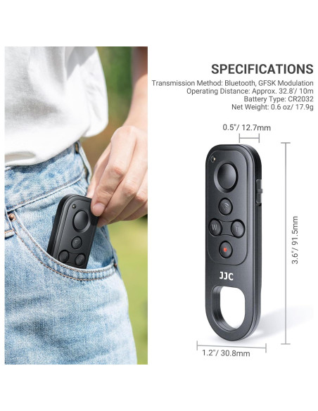 Control Remoto Inalámbrico JJC para Fujifilm X100VI X-T5 X-T4