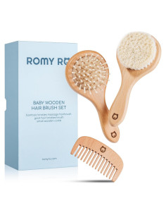 Juego de Cepillos de Madera para Bebés ROMY RO - 3 Piezas