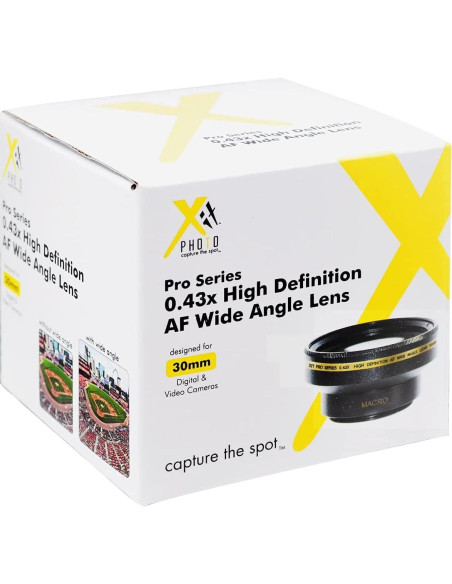 Lente Gran Angular 0.43X eDealz para Cámaras 30mm - Negro Lente Gran Angular 0.43X eDealz para Cámaras 30mm - Negro