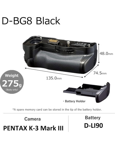 Empuñadura de Batería PENTAX D-BG8 para K-3 III DSLR