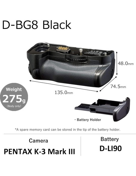 Empuñadura de Batería PENTAX D-BG8 para K-3 III DSLR