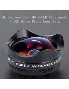Kit de Lente Telefoto Macro 15x 4K Lapras para Móvil 2