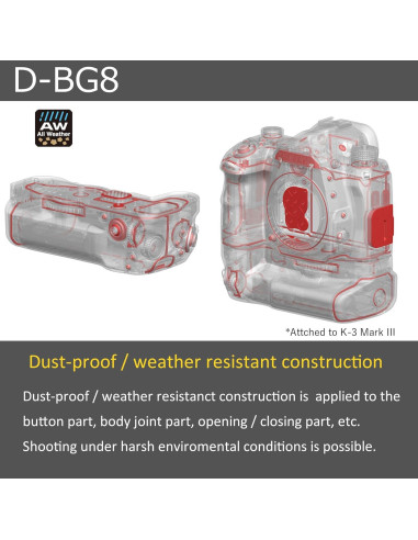 Empuñadura de Batería PENTAX D-BG8 para K-3 III DSLR