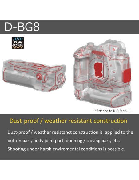 Empuñadura de Batería PENTAX D-BG8 para K-3 III DSLR