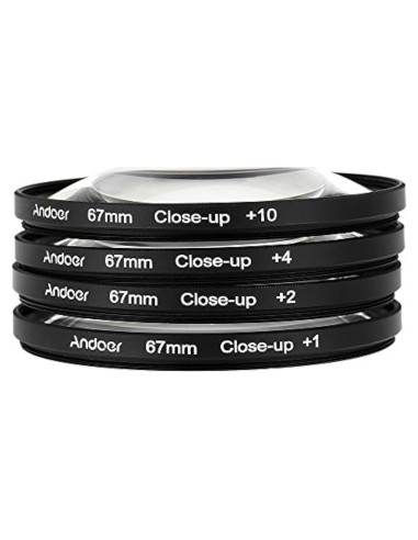 Filtro Macro Andoer 67mm Set +1 +2 +4 +10 para Cámaras DSLR