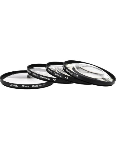 Filtro Macro Andoer 67mm Set +1 +2 +4 +10 para Cámaras DSLR