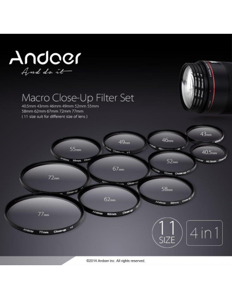 Filtro Macro Andoer 67mm Set +1 +2 +4 +10 para Cámaras DSLR Filtro Macro Andoer 67mm Set +1 +2 +4 +10 para Cámaras DSLR