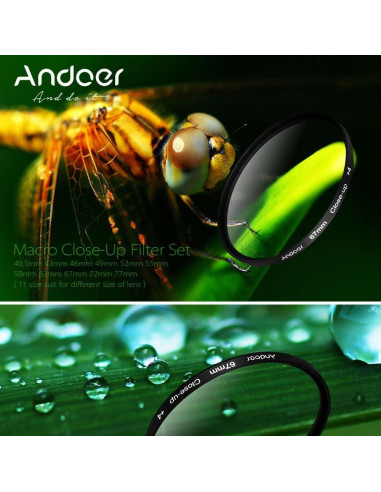Filtro Macro Andoer 67mm Set +1 +2 +4 +10 para Cámaras DSLR