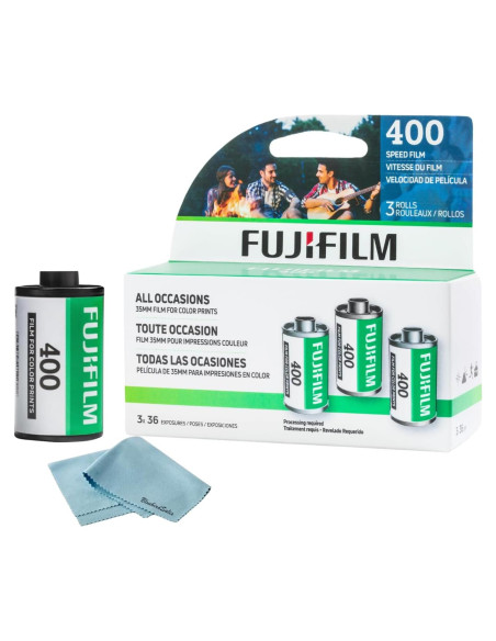 Película Negativa Color Fuji 400 - 3 Rollos 35mm, 36 Exposiciones