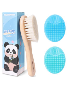 Juego de Cepillos para Bebé SAMEBUTECO - 3 Piezas, Suaves y Seguros